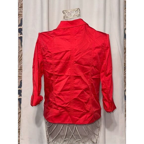 Beautiful Chico's Womens Jacket Beautiful Chico’s roll up sleeve jacket with zip - Picture 4 of 7